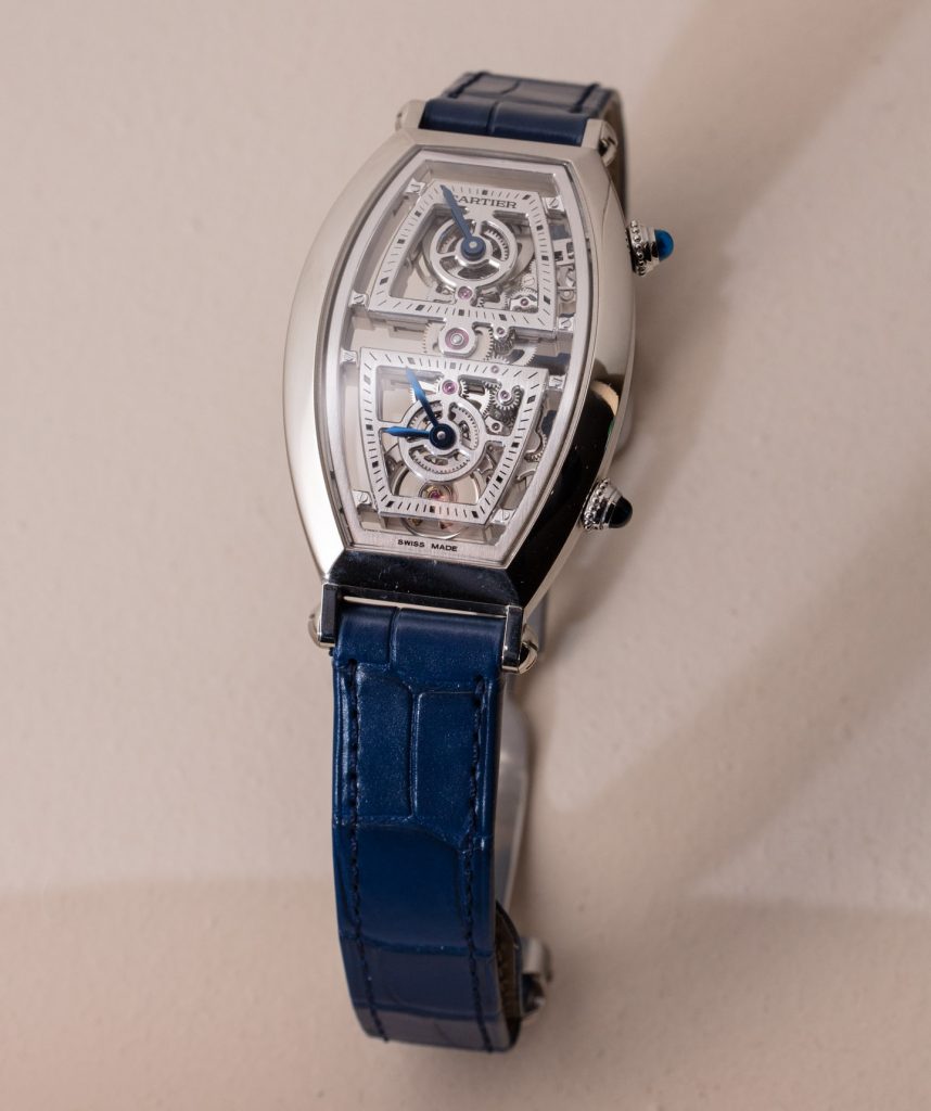 Cheap Replica Cartier Prive Tonneau Skeleton XL Dual Time Watch